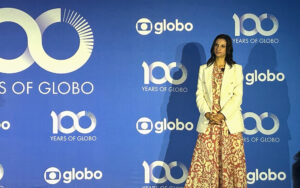 Ángela Colla, directora de negocios internacionales y coproducciones de Globo durante el evento para celebrar los 100 años de Globo